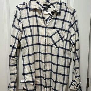 J. Crew Navy and Cream Flannel